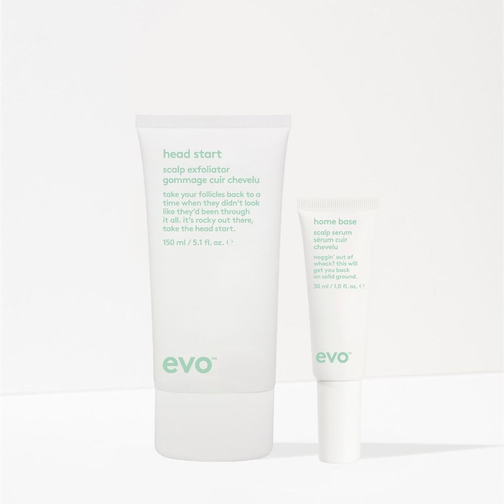 scalp exfoliate + soothe routine